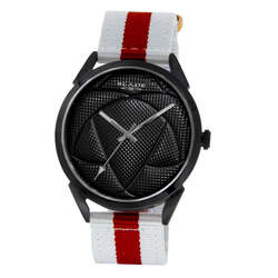 BLADE Retro Futbol White-Maroon 3697GNN6J SS & Nylon 3-Hands Unisex Watch