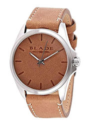 Blade Bowie Analog Watch for Men with Leather Band, Water Resistant, 3615G1SDD, Brown