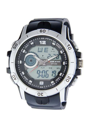 Eliz Analog/Digital Watch for Men with Polyurethane Band, Water Resistant, ES8648G8SNN, Black-Black/Silver