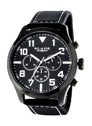 Blade Unite Analog Watch for Men with Leather Band, Water Resistant and Chronograph, 3545G7NNN, Noir Black