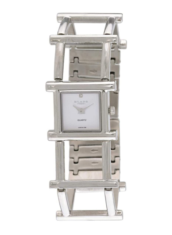 

Blade Analog Watch for Women with Stainless Steel Band, Water Resistant, 2604LSS-SW, Silver-White