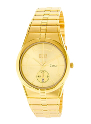 Eliz Costa Analog Watch for Men with Stainless Steel Band, Water Resistant, ES8147G2GCG, Gold