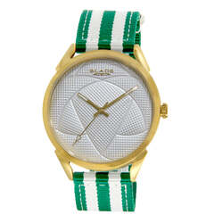BLADE Retro Futbol White-Green 3697GGW6G SS & Nylon 3-Hands Unisex Watch