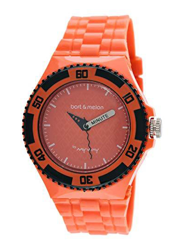 

Bart & Melon Analog Unisex Watch with Polyurethane Band, Water Resistant, 11-NU005-AAA, Orange