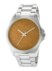Blade Bowie Analog Watch for Men with Stainless Steel Band, Water Resistant, 3616G2SDS, Silver-Brown