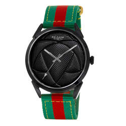 BLADE Retro Futbol Green-Red 3697GNN6I SS & Nylon 3-Hands Unisex Watch