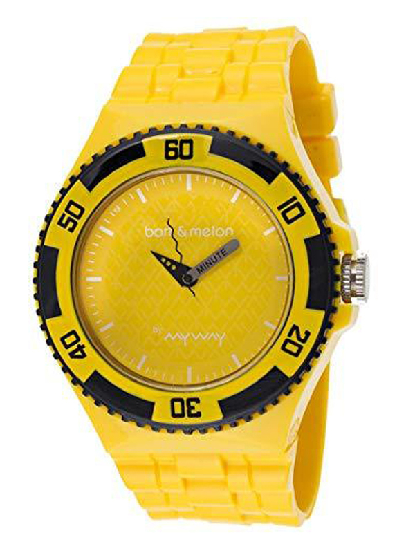 

Bart & Melon Analog Watch for Men with Polyurethane Band, Water Resistant, 11NG005Y, Yellow