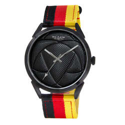 BLADE Retro Futbol Black-Red-Yellow 3697GNN6F SS & Nylon 3-Hands Unisex Watch