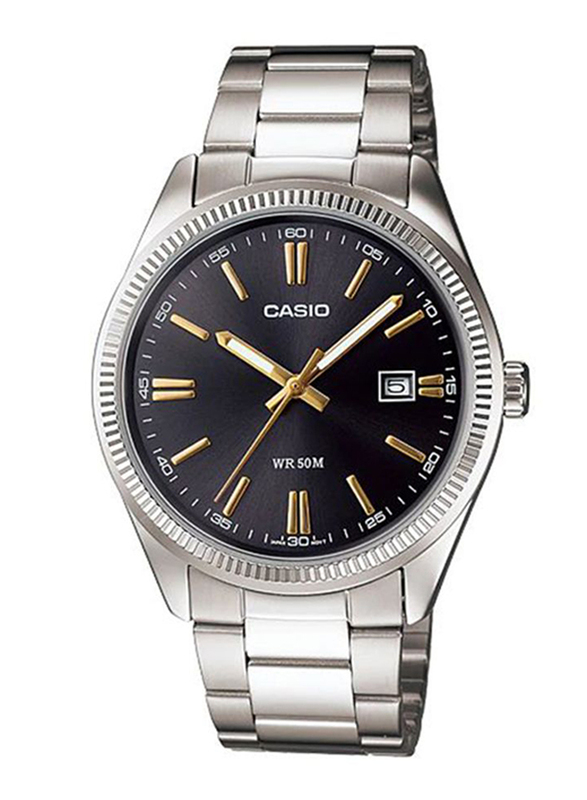 

Casio Enticer Analog Watch for Women with Stainless Steel Band, Water Resistant, LTP-1302D-1A2, Silver-Black