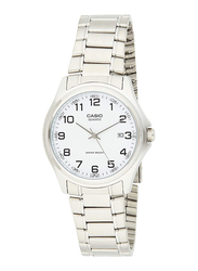 Casio Analog Watch for Men with Stainless Steel Band, Water Resistant, MTP1183A-7B, Silver-White