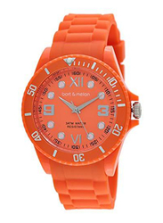 Bart & Melon Analog Unisex Watch with Silicone Band, Water Resistant, 11-NG002O, Orange