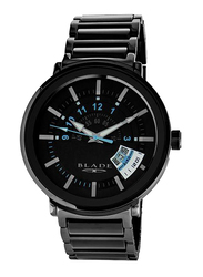 Blade Jazz Ceramic Analog Watch for Men with Stainless Steel Band, Water Resistant, 3576G4NNN, Black