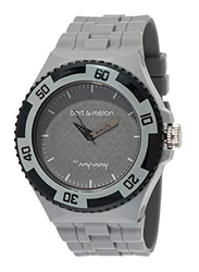Bart & Melon Analog Watch for Men with Polyurethane Band, Water Resistant, 11NG005Gy, Grey