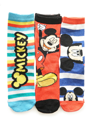 Disney Mickey Mouse Pante 01 Crew Socks Set for Kids, 3 Pieces, 2-3 Years, Multicolor