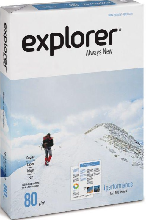 

Explorer Premium Quality Photocopy Paper, 500 Sheets, 80 GSM, A4 Size