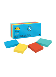 3M Post-it 653-AU Ultra Colors Sticky Notes, 34.9 x 47.6mm, 12 x 100 Sheets, Multicolor