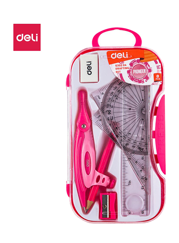 

Deli EG30204 Math Instrument Set with Pencil, Blue/Pink