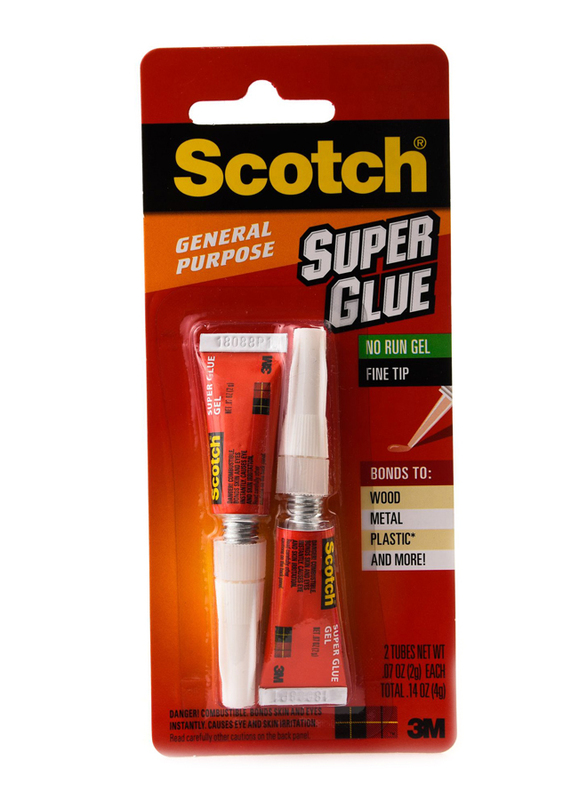 3M Scotch AD112 Super Glue Gel, 2 Pieces x 2gm, White