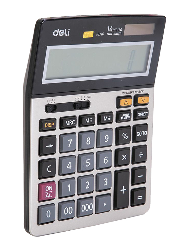 Deli E1671C 14 Digits Calculator, White/Black