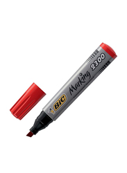 BIC 2300 Chisel Tip Permanent Marker, Red