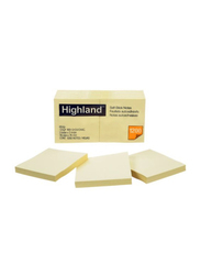 3M Highland 6549 Self-Stick Notes, 76 x 76mm, 12 x 100 Sheets, Yellow