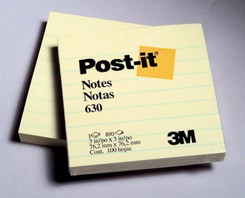 3M Post-it 630SS Lined Sticky Notes, 76 x 76mm, 12 x 100 Sheets, Yellow
