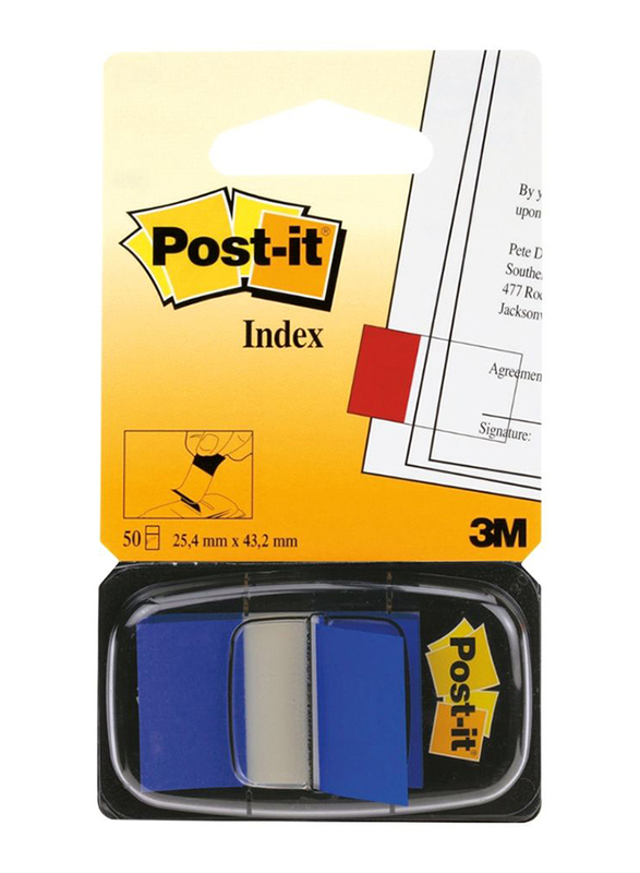3M Post-It 680-2 Tape Flags, 25.4 x 43.18mm, 50 Sheets, Blue