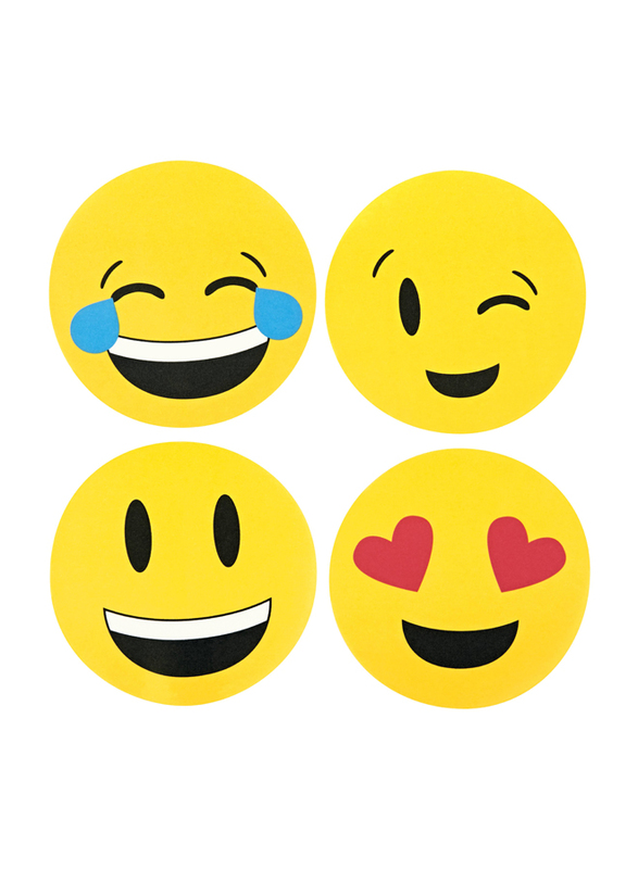 3M Post-It Emoji Design Printed Notes, 4 Alternating Faces, 76.2 x 76.2mm, 2 x 30 Sheets, Yellow