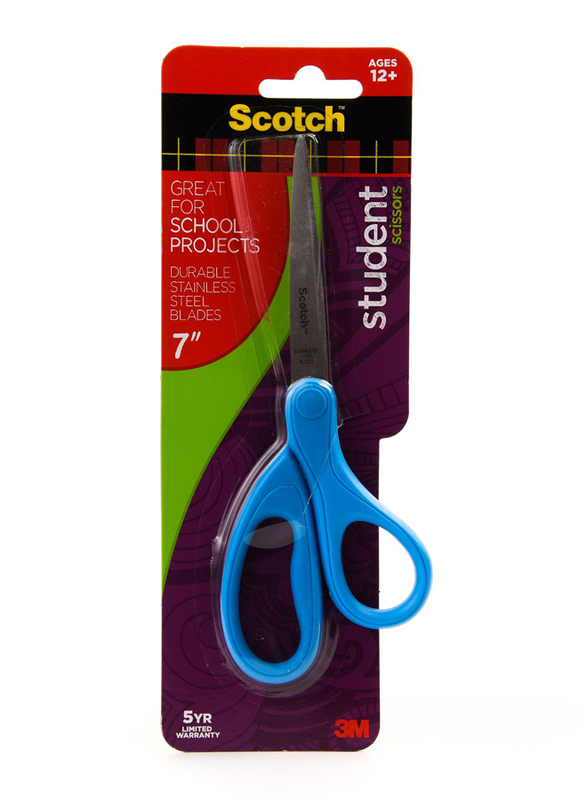 3M Scotch 1470S 7-inch Stainless Steel Blade Student Scissor, Blue