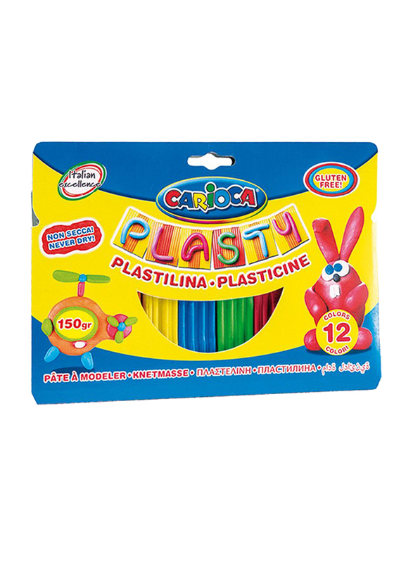 Carioca Plasty Model Clay Set, 12 Pieces, Ages 5+, Multicolour
