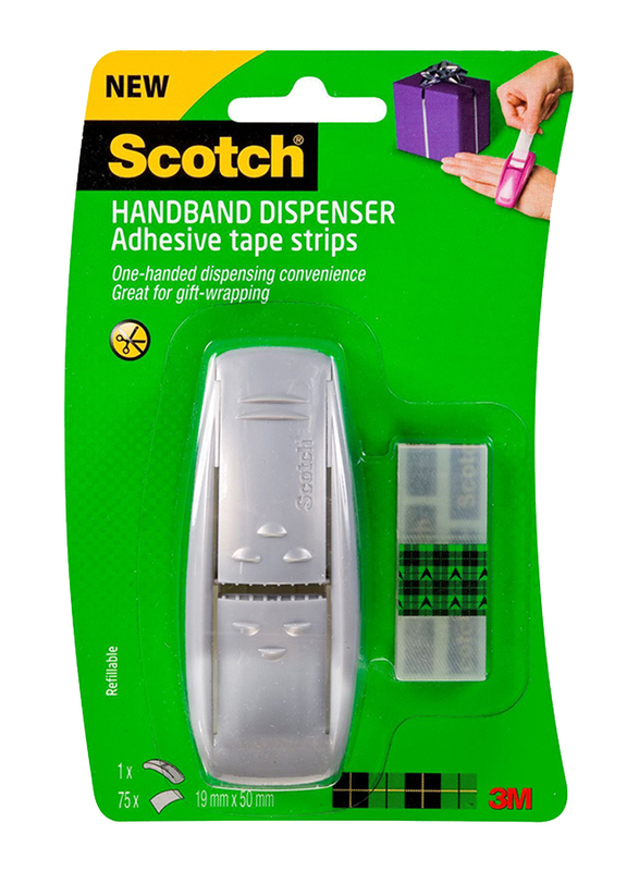 3M Scotch Handband Tape Dispenser for Gift Wrap, Grey