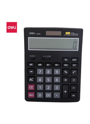 Deli E1520A 12 Digits Dual Power Calculator, Black