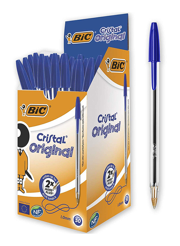 BIC Cristal Original Medium Point 1.0mm Ball Pen, Blue