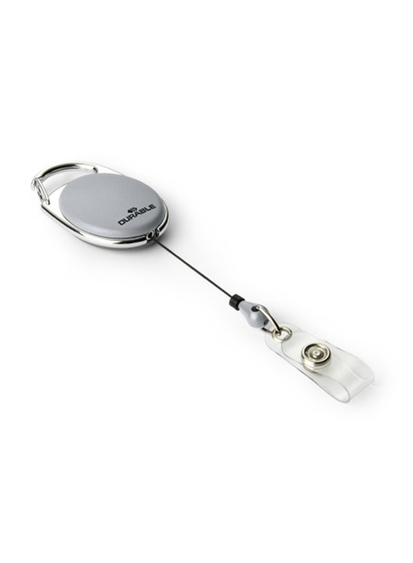 

Durable 832410 Press Lock Reel Badge, 10 Pieces, Grey