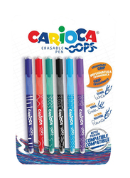 Carioca 6-Piece Oops Blister Assorted Erasable Pen Set, Multicolour