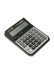 Deli EM00720 12 Big Digits Metal Calculator, Black/White