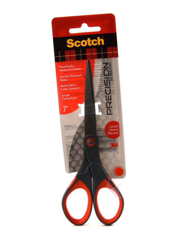 3M Scotch 1447 7-inch Precision Scissor, Black/Red