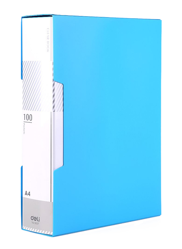 

Deli E5037 Display Book with 100 Pocket and Case, A4 Size, Assorted