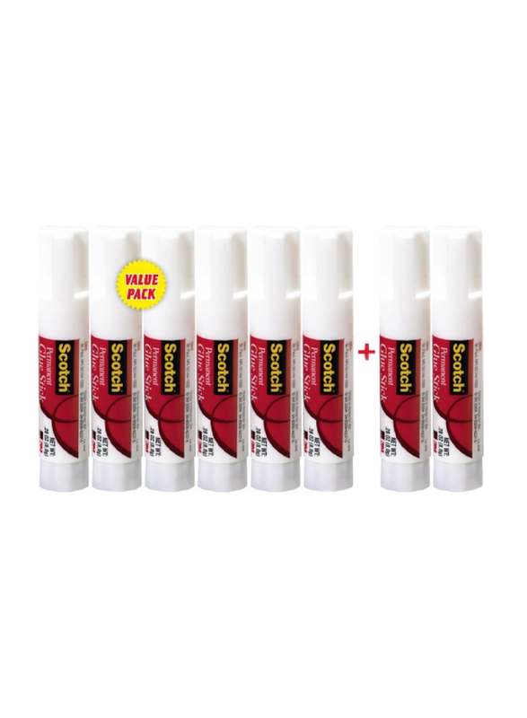 

3M Scotch Permanent White Glue Stick, 8 Sticks x 8gm, White