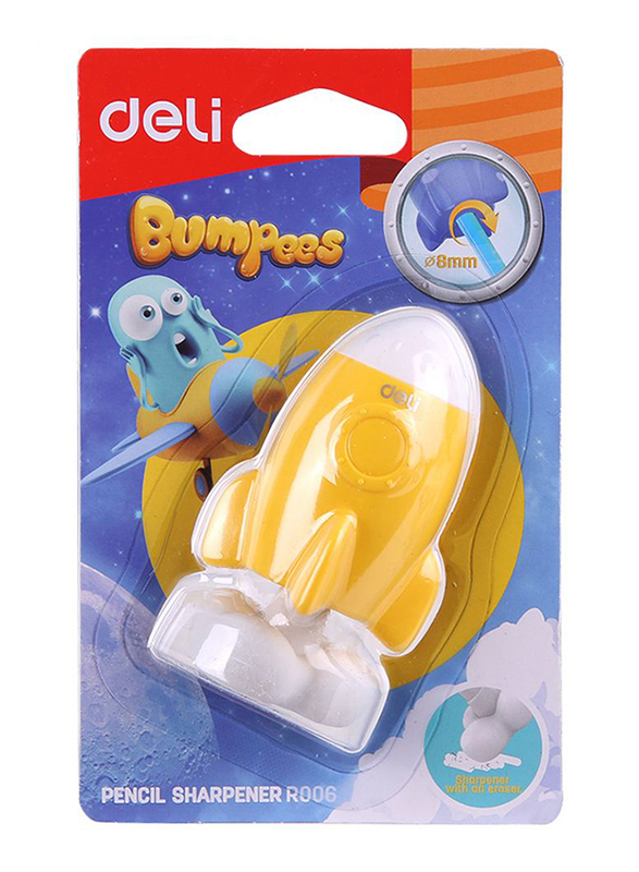 Deli ER00601 Bumpers Pencil Sharpener, 8mm, Multicolor