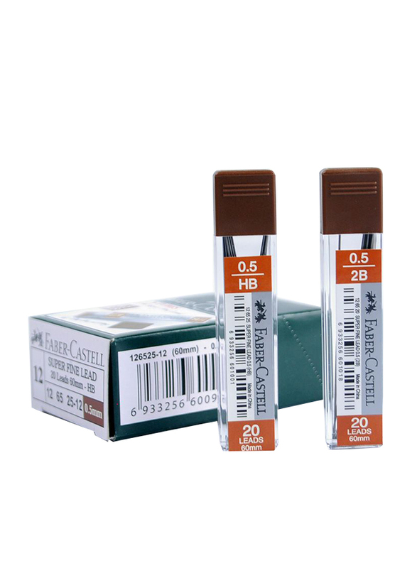 Faber-Castell 126525 Mechanical Pencil Lead, 0.5 HB, Deep Black