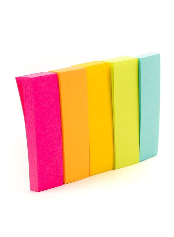 3M Post-It 670-5AF Fluorescent Colors Page Marker, 1.27 x 4.44cm, 5 x 50 Sheets, Multicolor