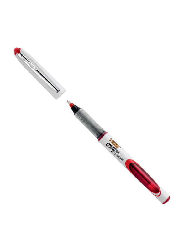 BIC 537r Medium Point 0.7mm Liquid Roller Pen, Red