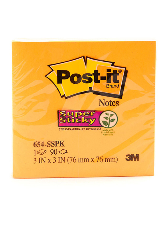 3M Post-It 654-SSMPDQ Super Sticky Notes, 76 X 76mm, 18 x 90 Sheets, Multicolor