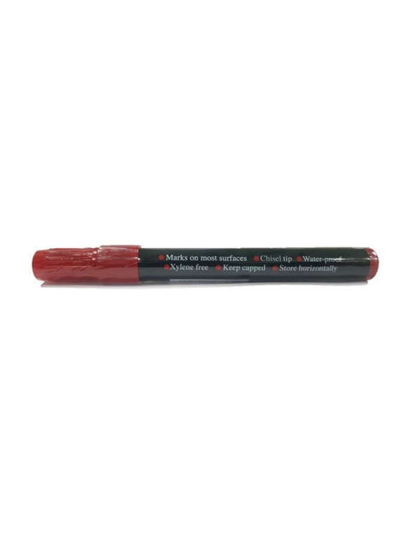 Faber-Castell 1586 Chisel Tip Permanent Marker, Red