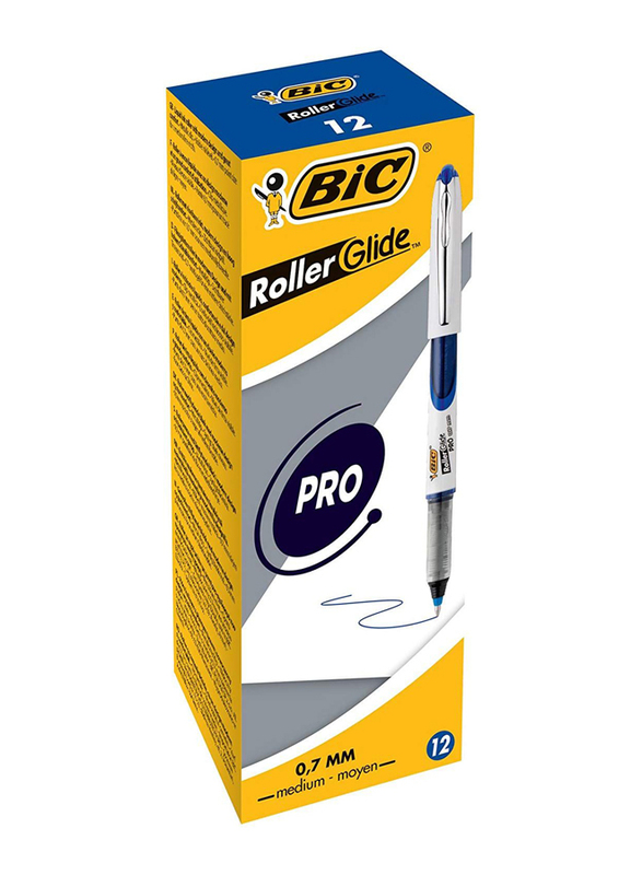 BIC 537r Medium Point 0.7mm Liquid Roller Pen, Blue