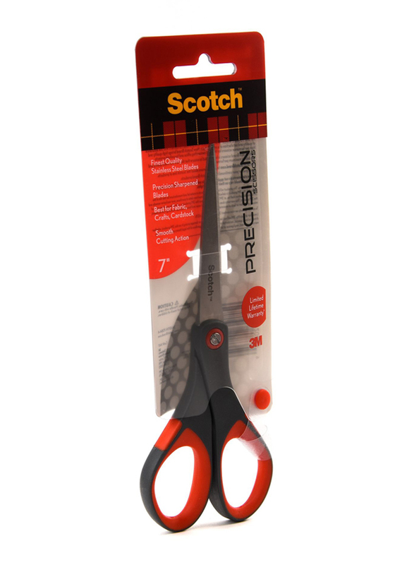 3M Scotch 1447 7-inch Precision Scissor, Black/Red