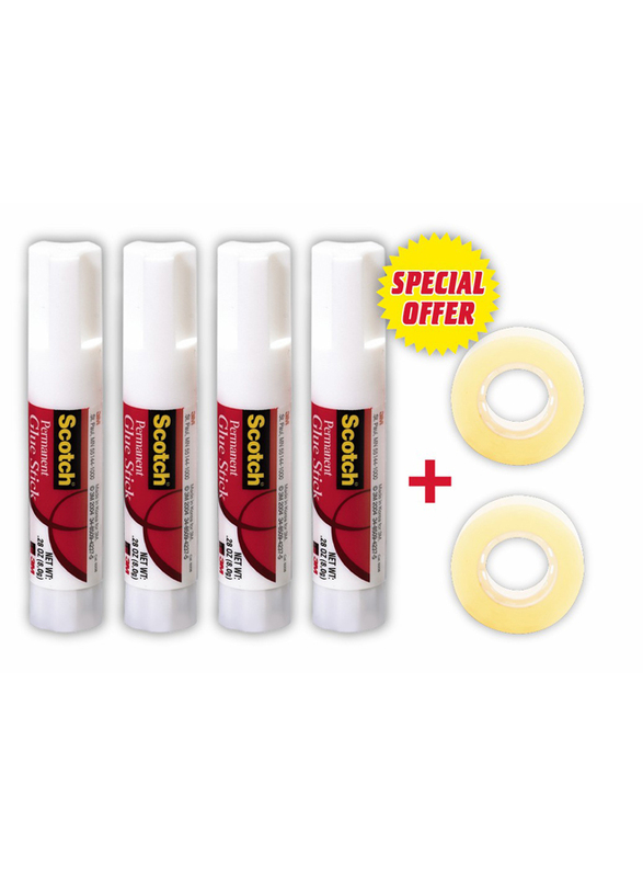 

3M 508 Cello Tape 1/2-inch x 36 Yards with 8gm Glue Stick Pack, White