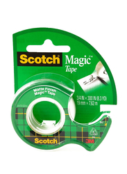 3M Scotch 105 Magic Tape with Plastic Dispenser, Green