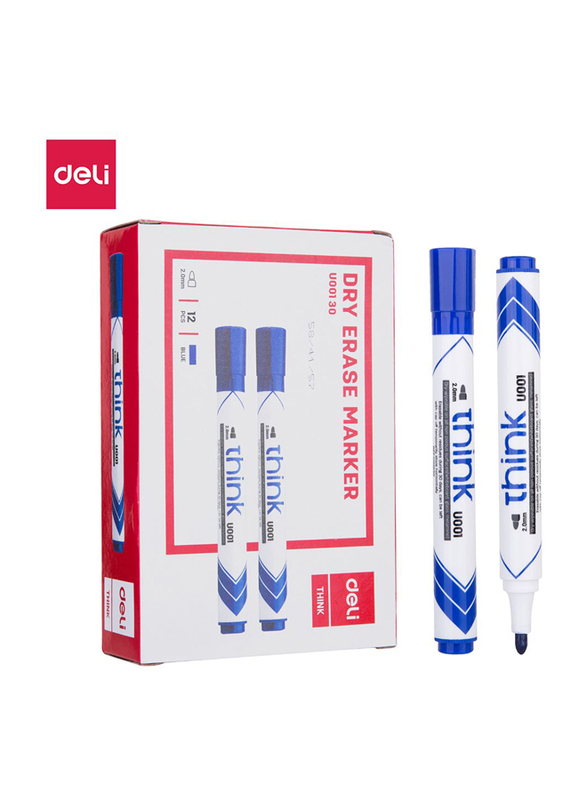 

Deli U00130 White Board Marker, 12 Pieces, Blue